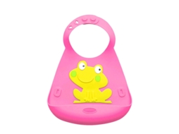Babador De Silicone Para Bebê Com Sapo 3d, Design Moderno, Rosa SUNNY SPACES