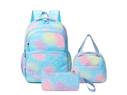 Conjunto De Mochila De Três Peças, Mochila Feminina, Saco De Refeições, Caixa, Adequado Como Presente Da Escola Verde, Etc.