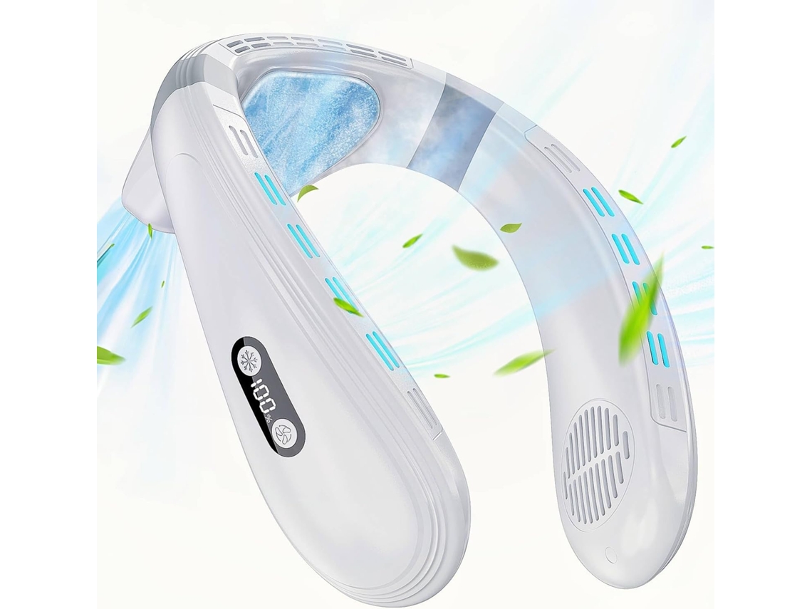 Ventilador De Pescoço 5200mah Tipo-c 360° Led (branco)
