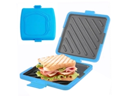 Prensa Sanduíche - Utensílio Cozinha - Uso Micro-ondas - Sem Eletricidade - Para Aquecer Torradas - Silicone - Azul