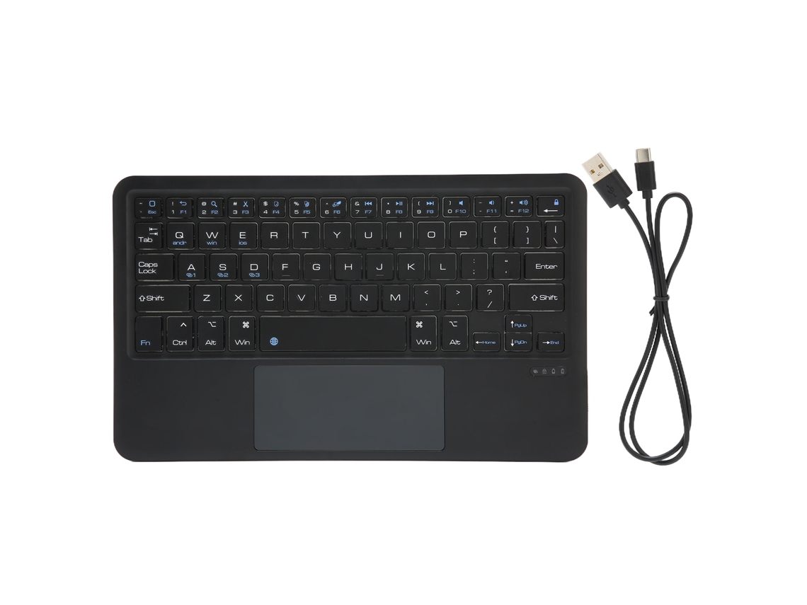 Teclado Inalámbrico Con Panel Táctil, Recargable, para Tabletas Ios Y Android, Bluetooth 3.0, Pequeño Y Portátil.