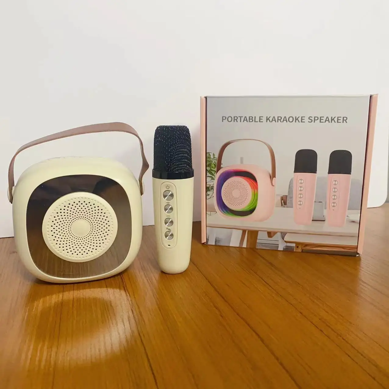Microfone Bluetooth Com Alto-falante, Microfone De Áudio Sem Fio Para Karaokê.