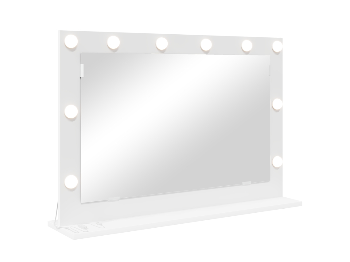 Conjunto 1 Espelho De Quarto Vidaxl Branco Vidro (80 X 15 X 18 Cm)