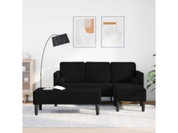 Vidaxl Conjunto De Sofás 2 Unid. Preto Poliéster