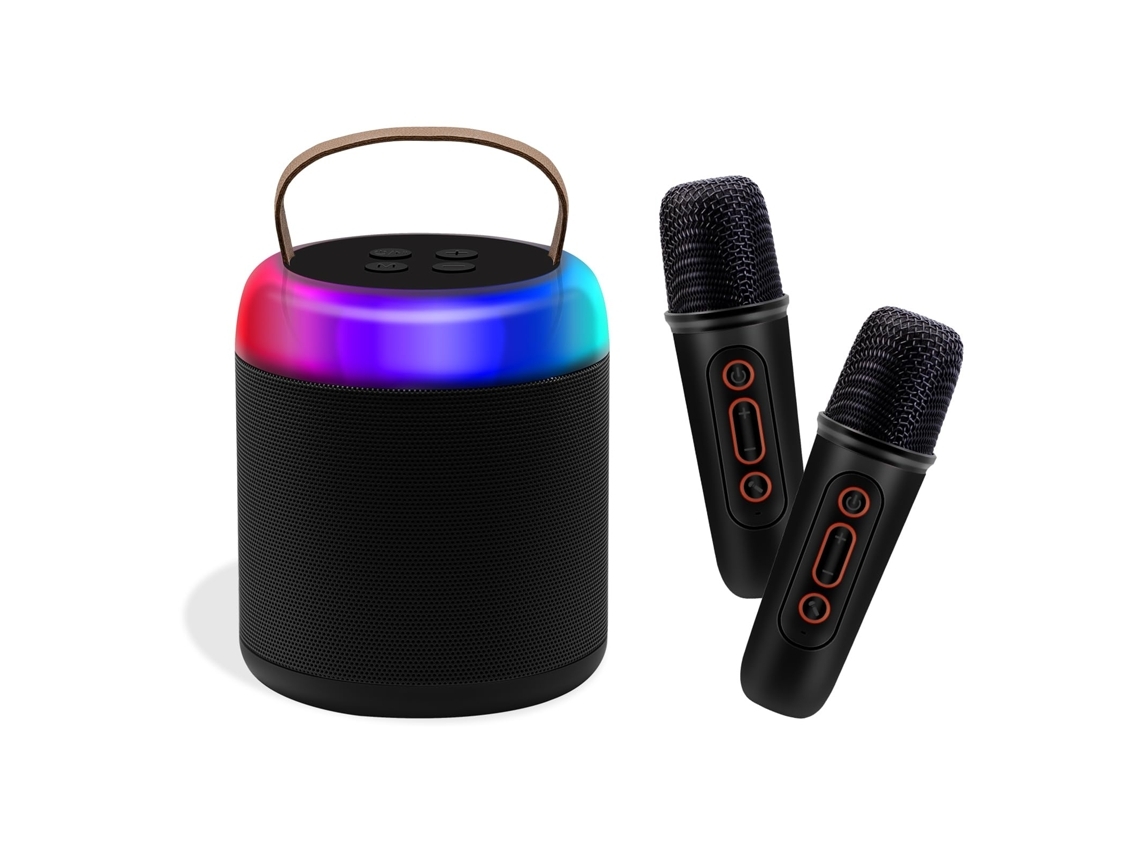 Mini Karaokê Portátil Com Alto Falante Bluetooth E 2 Microfones Sem Fio Brinquedo Musical Para Crianças E Adultos Yemaesre Aquaforge
