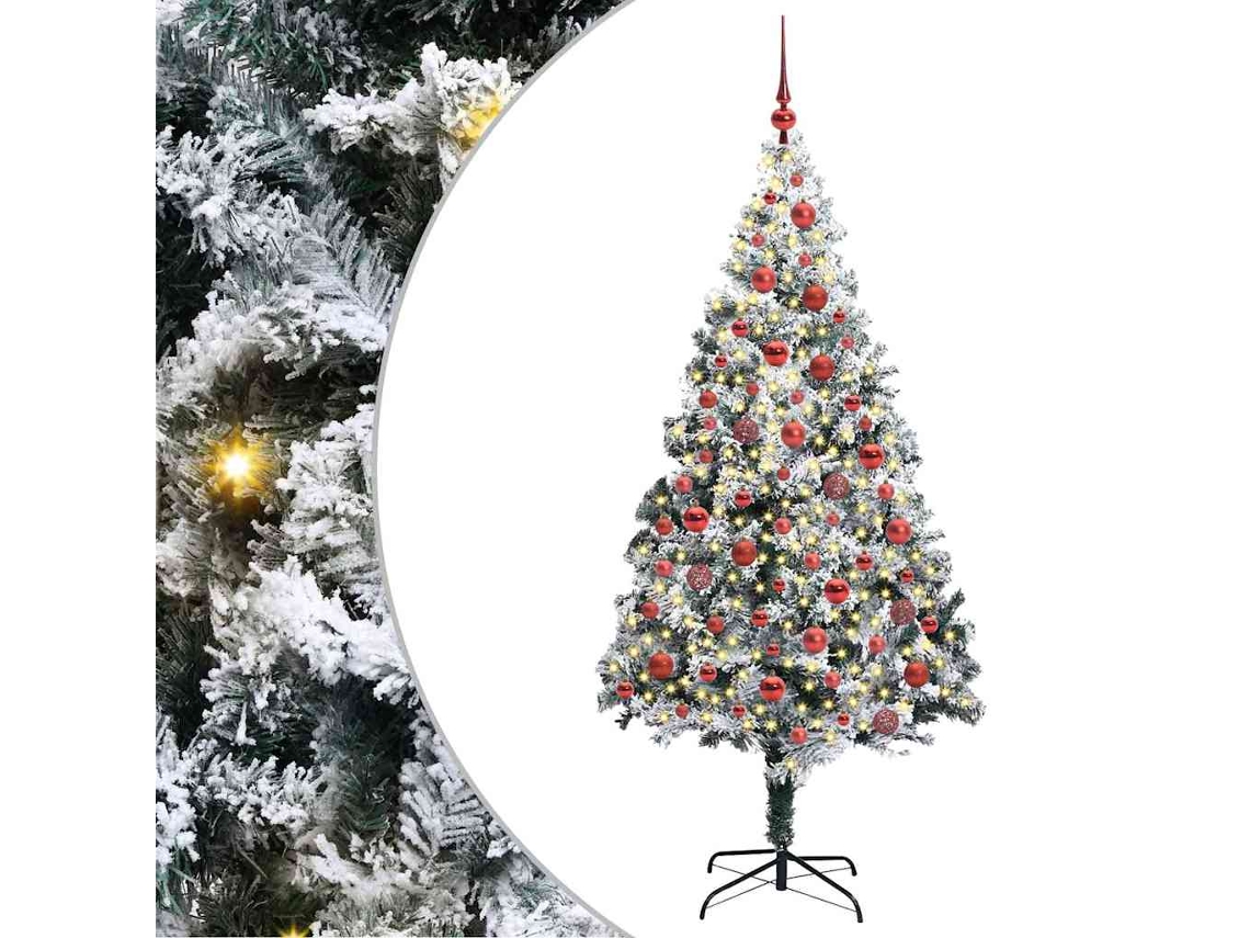 Conjunto 1 Árvore De Natal Artificial Vidaxl Branco Pvc (180 Cm)