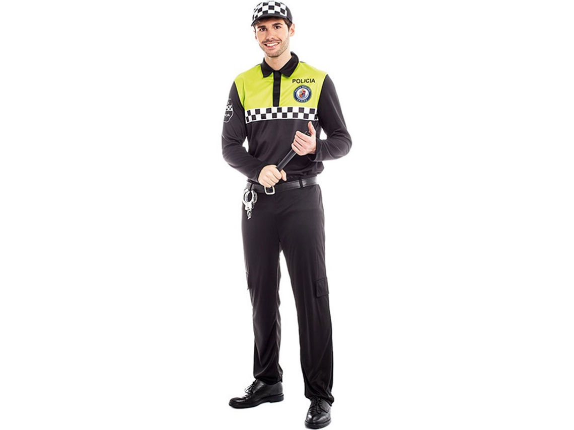 Fato de Homem PARTILANDIA Polícia Preto e Amarelo (Tam.: L)