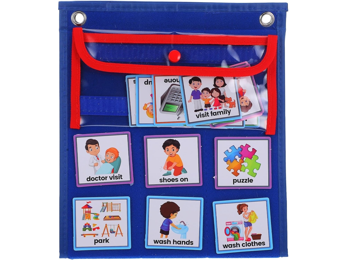 Quadro de rotina diária para meninos e meninas em tecido para acompanhar tarefas diárias e exibir.