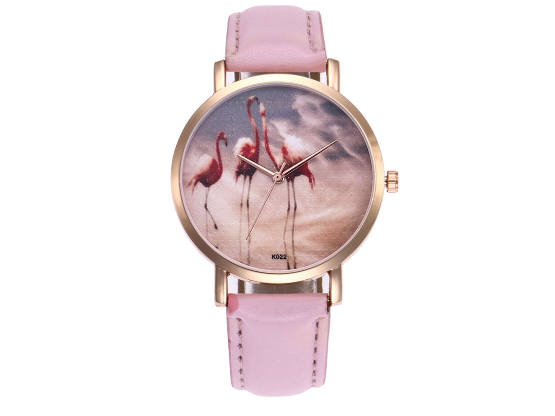 Relógio Pulse para Casa e Mulheres, Relógio de Quartzo com Pulseira de Couro Casual Rosa