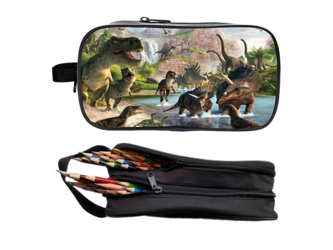 Estojo para Lápis, Camada Dupla, Dinossauro AQUAFORGE