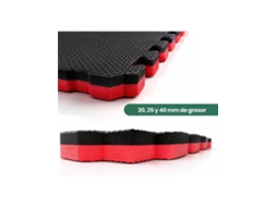 1x1m| Esterilla Reversible Antideslizante | Suelo Para Gimnasios Y Judo | Con Bordes Rojo Y Negro Espesor: 25 Mm