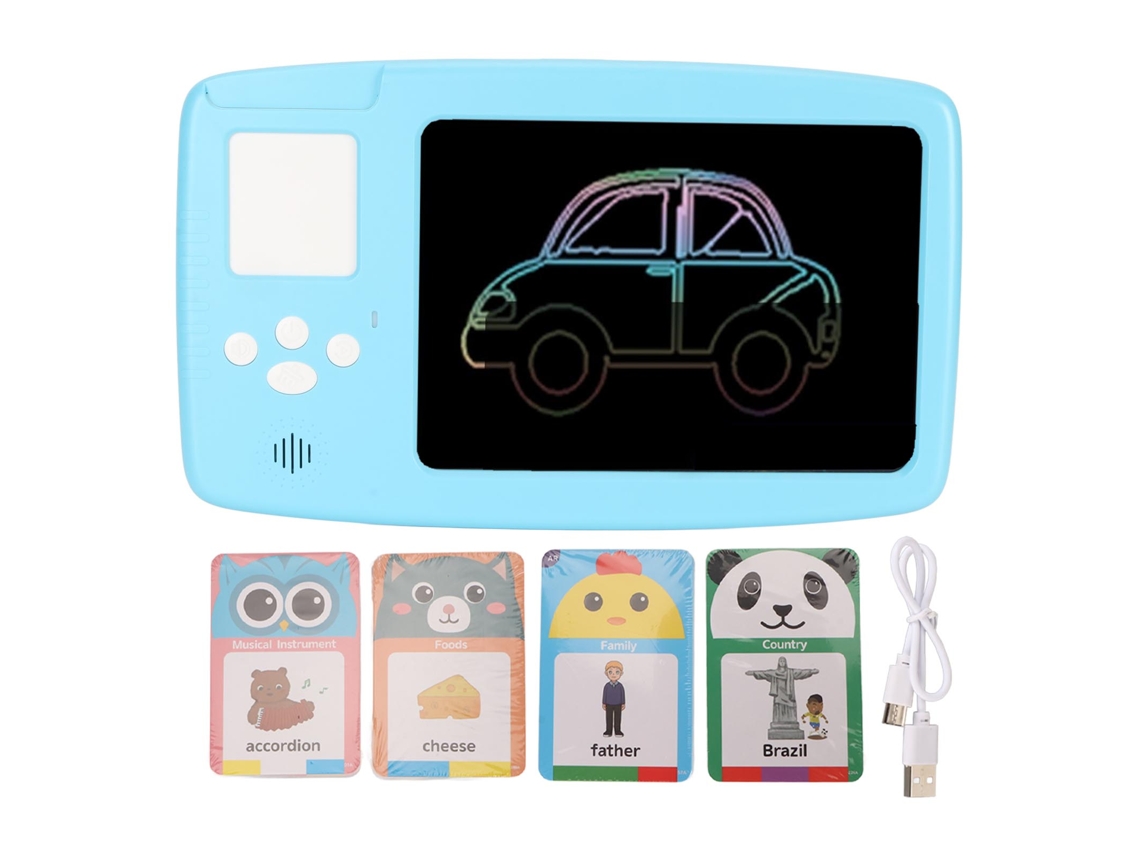 Tablet Lcd De 8.5 Polegadas Para Desenho Colorido Com Alto-falante Para Crianças Até 3 Anos Azul