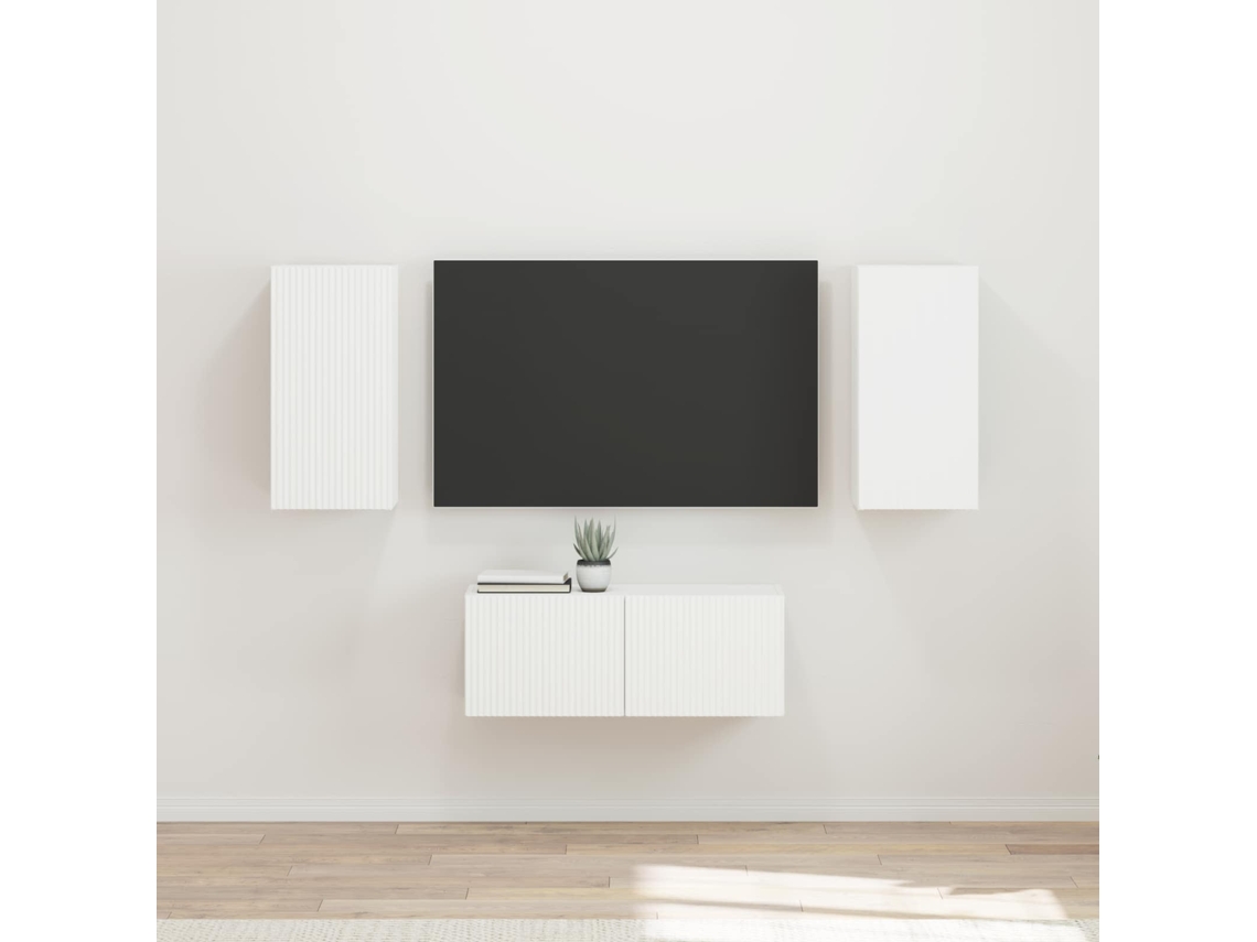 Vidaxl Conjunto De Móvel De Tv 6 Pcs Branco Madeira Processada