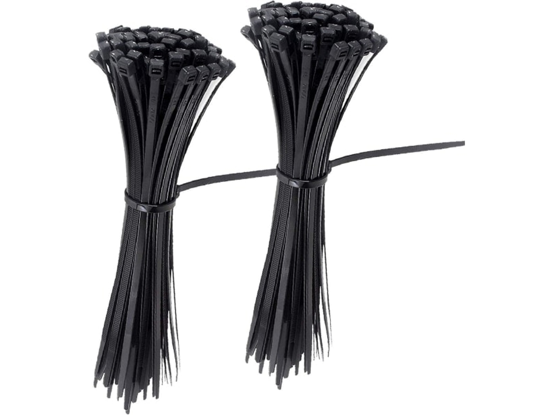 Zíper De Nylon Com Abraçadeiras Autotravantes 10 Cm(4 Polegadas), Pacote Com 200 Unidades, Preto