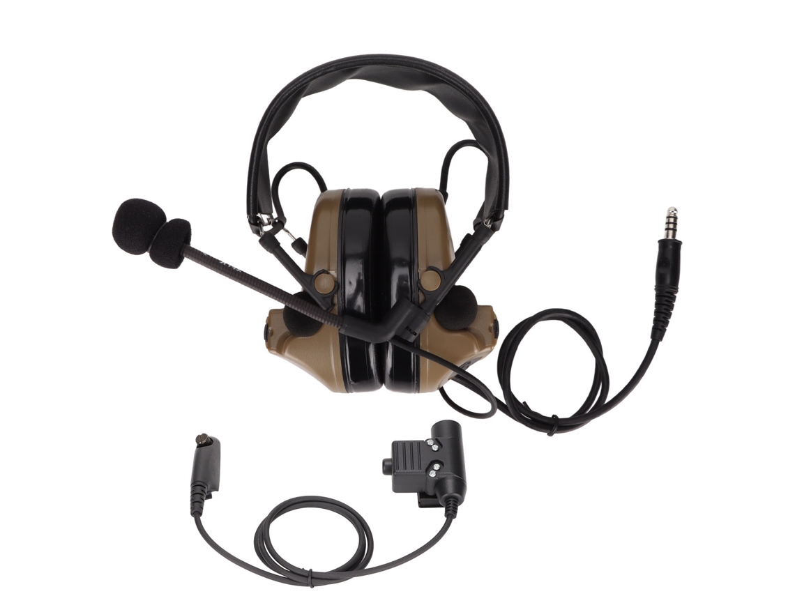 Fones de Ouvido Táticos e Militares Redução de Ruído, Proteção, Acolchos de Silicone, Ptt, Rádio U94. EOOCOO