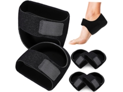 3 Pares De Protetores Calcanhar Pretos, Almofadas Para Fascite Plantar E Calcanhares Rachados, Macios E Respiráveis