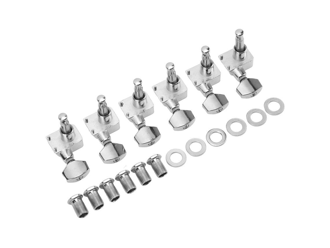 Conjunto de 6 Tarraxas de Afinação para Guitarra Elétrica com Cordas Fechadas AQUAFORGE