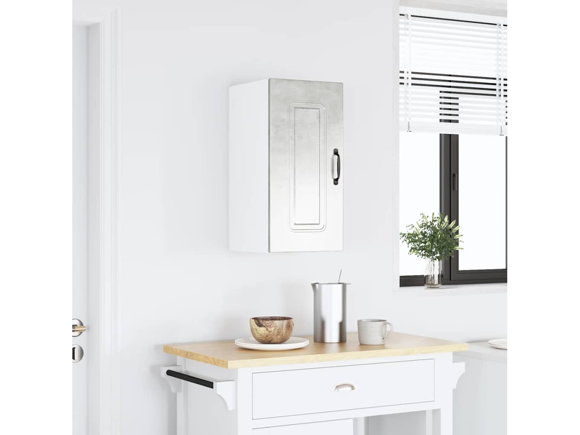 Vidaxl Armário De Parede Cozinha Kalmar Betão Madeira Projetada Cinza