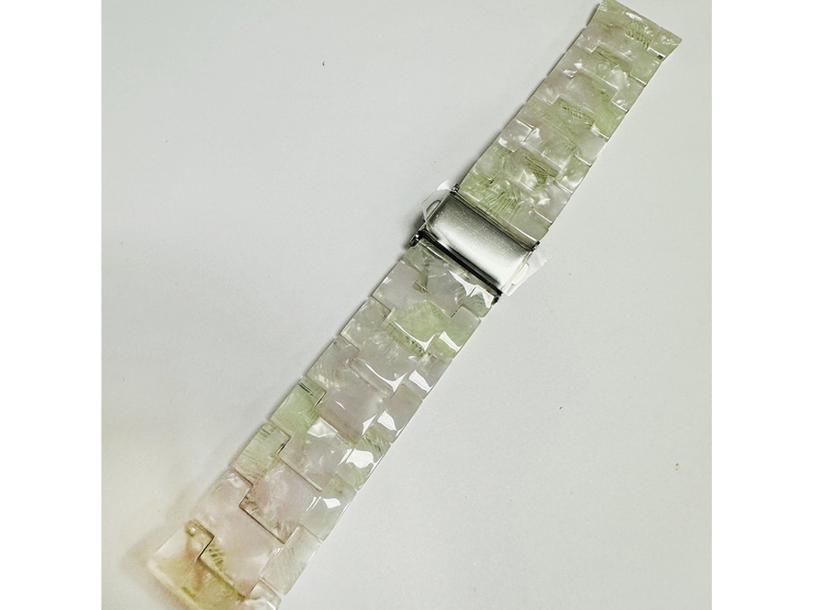 Pulseira De Resina Cerâmica Transparente Nas Cores Do Arco Íris Para Huawei, Apple Iwatch 10e Samsung Watch 7, Verde