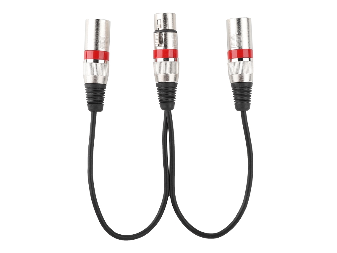 Adaptador Split Xlr Fêmea para Duas Macho Cabo de Áudio 30cm Canon Red Mali