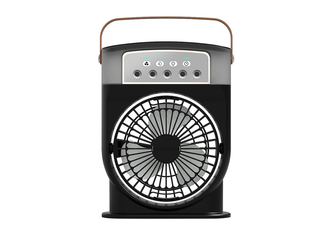 Mini Ventilador Portátil Recarregável 3 em 1 com Umidificador e Luz Led AQUAFORGE