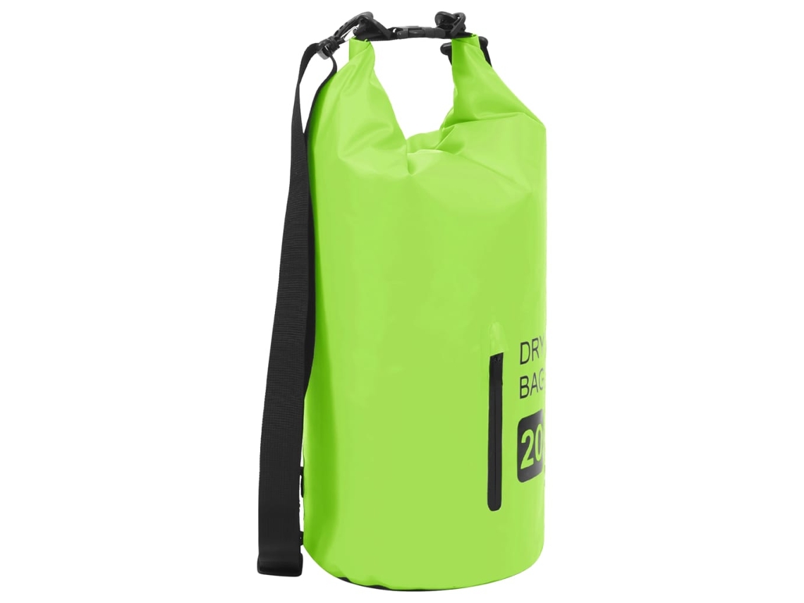 vidaXL Bolsa impermeável com fecho 20 L PVC verde