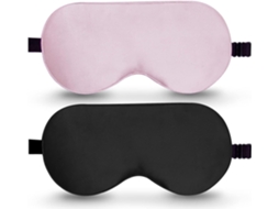 Conjunto de 2 Máscaras de Dormir de Seda 100% Pura e Natural com Alças Ajustáveis para o Verão AQUAFORGE