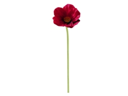 Laxiscreed Flor Artificial Mini Poppy Vermelha De 33cm Com Pé De Plástico E Fio De Ferro