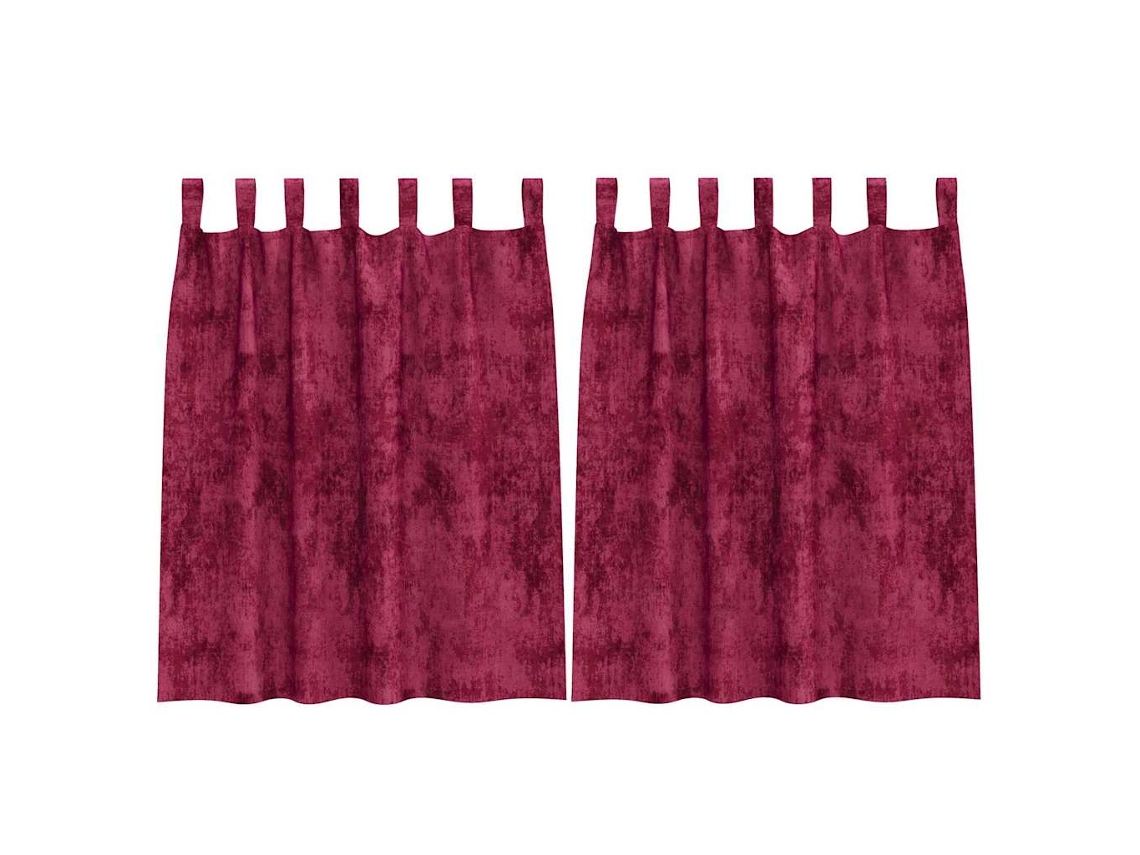 Conjunto 2 Cortinas De Veludo Vidaxl Vermelho Veludo (140 X 140 Cm)
