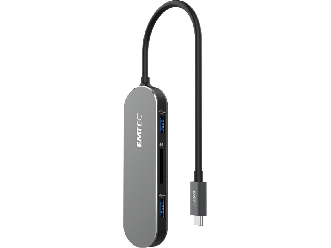 Emtec T650C Type-C Hub Usb 3.2 Gen 1 3.1 Gen 1 Type-A Preto