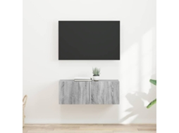 Vidaxl Armário De Tv De Parede 2 Unid. Cinza Sonoma
