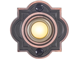 Botão de porta metálico Sistemas Com Fio, botão de campainha LED iluminado DC12-24V com acabamento em bronze