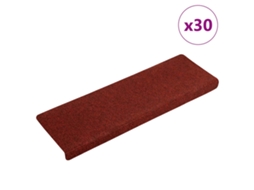 Vidaxl Tapetes De Escada Autoadesivos 30 Peças 65x21x4 Cm Vermelho Bordô Com Borda Retangular