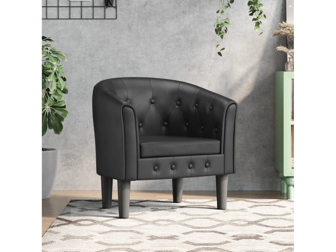 Vidaxl Poltrona Em Couro Artificial Preto