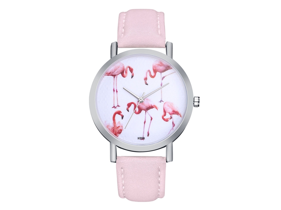 Relógio de Quartzo com Pulseira de Couro Simples e Moderno para Menina (rosa)