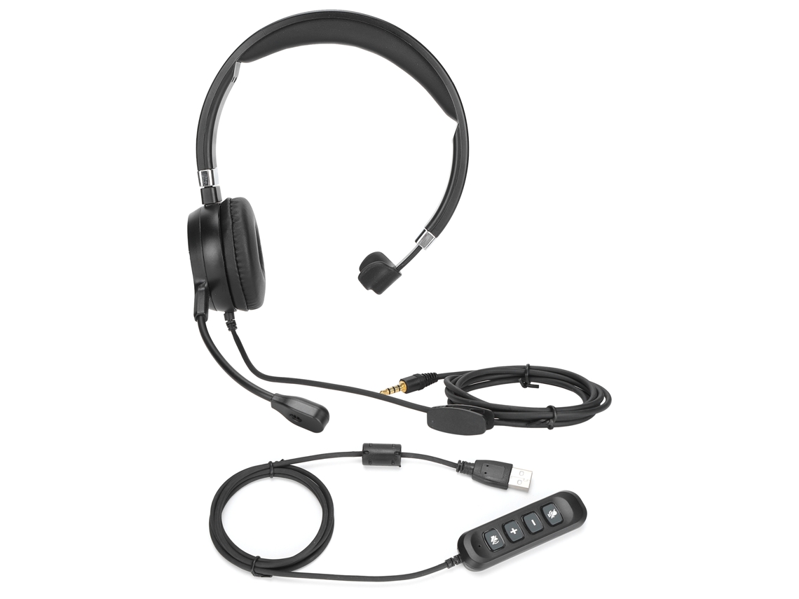 Fone de ouvido mono para telefone com microfone com cancelamento de ruído e controle de volume CHABERLU