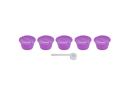 5pcs Cápsulas de Café Reutilizáveis 50ml com Colher para Máquina Dolce Gusto Roxo