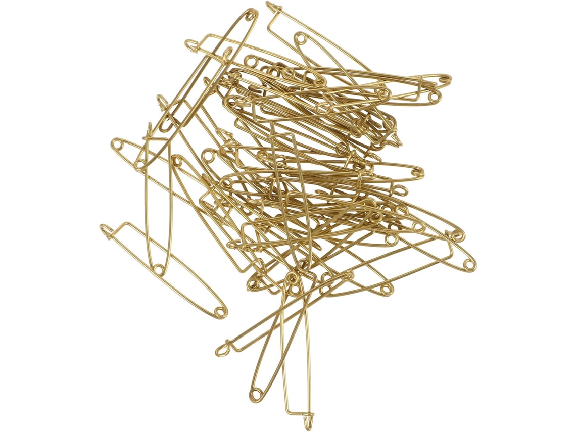 Alfinetes De Segurança Artibetter, 50 Unidades, Em Metal Dourado, Com Base Em Formato De P, Material Estável E