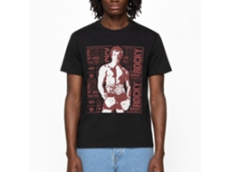 Rockinstone Rocky Movie Newspaper Print Black Adult T-shirt Size:s
