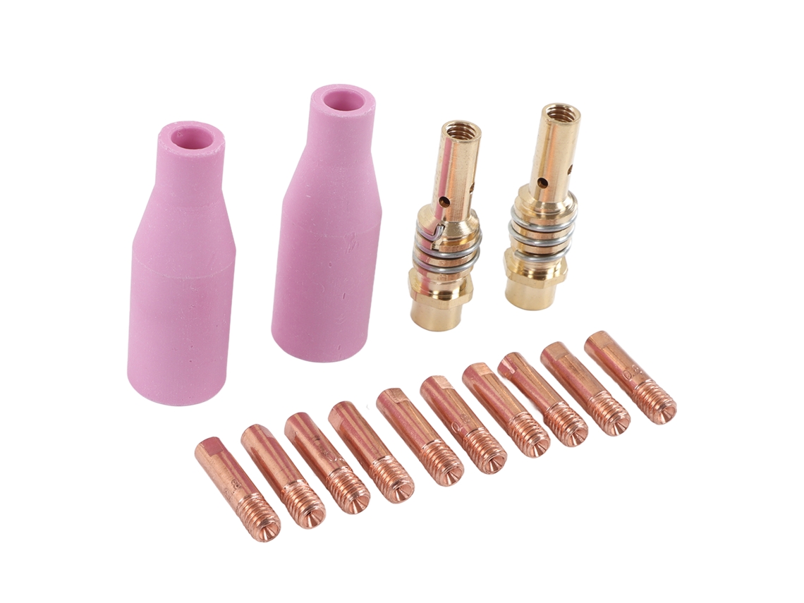 Kit De Acessórios Para Pistola De Soldadura Mig 14 Peças: Escudo Cerâmico, Barra De Conexão E Ponta De Contato Para Plasma Torch 15ak