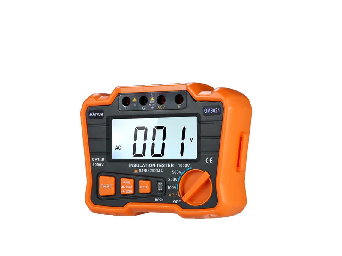 Megôhmetro Digital de Resistência de Isolamento KKMOON 1000V com LCD e Retroiluminação | S/MARCA