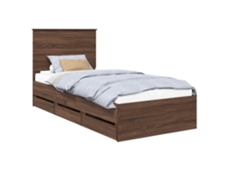 Estrutura da Cama com Gaveta Carvalho Marrom 90x200 cm MAISON EXCLUSIVE