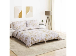 Vidaxl Conjunto De Capa De Edredão 220x240cm Algodão Branco E Castanho