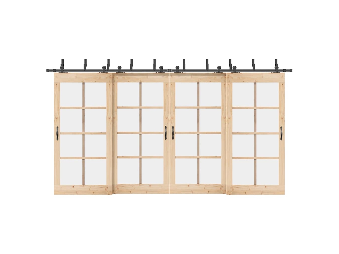 Vidaxl Kit De Ferragens Para Porta Deslizante 427 Cm Aço Preto