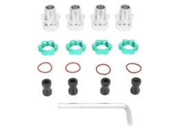 Mali adaptador Hexagonal de Roda 12mm para 17mm em Liga de Alumínio para Carros Rc 1/10 Traxxas Slash Rustler Stampede Verde 4pcs