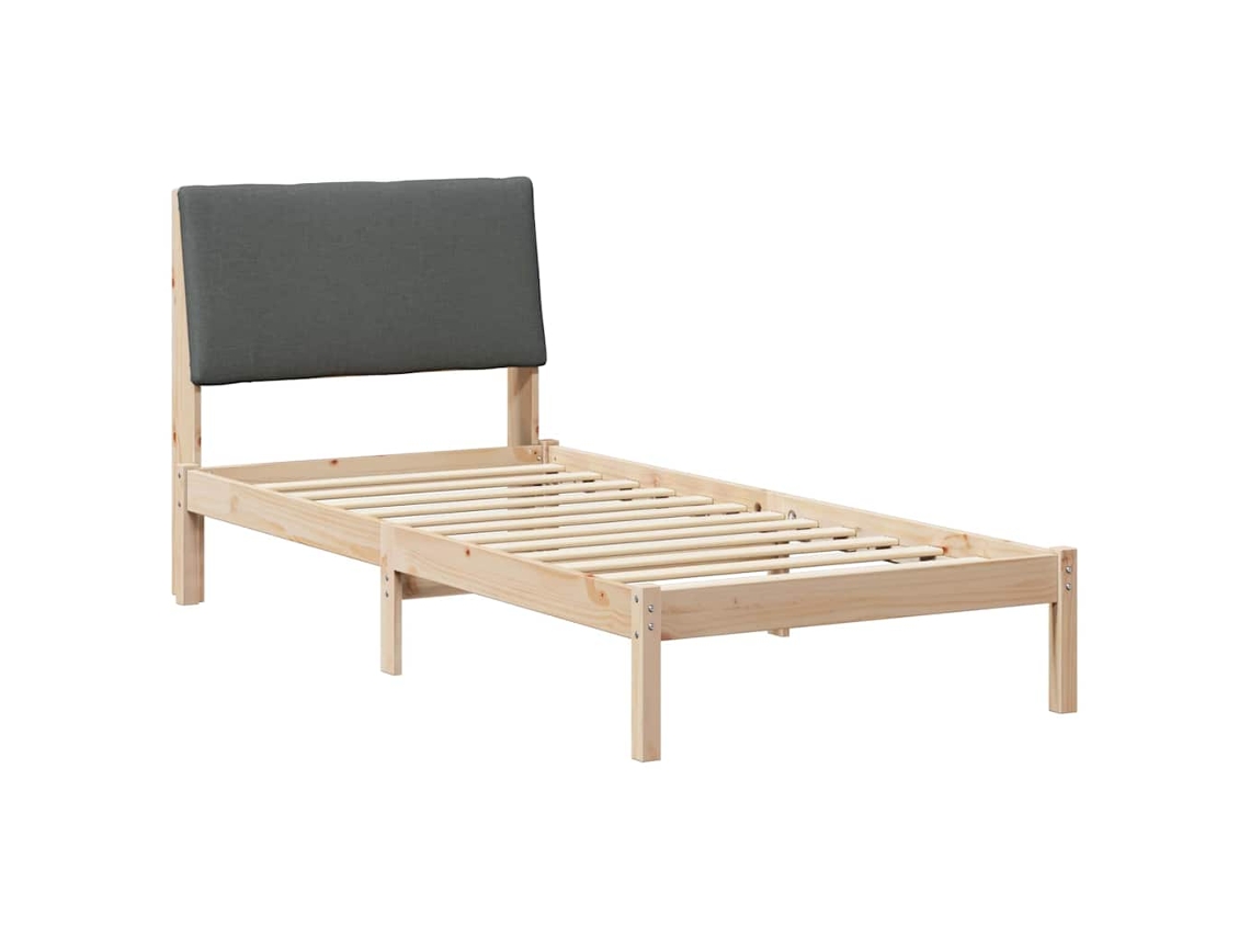 Estrutura da Cama Castanho e Cinzento Escuro 100x200 cm MAISON EXCLUSIVE