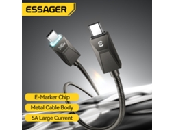 Cabo Essager Es-x75 5a 240w Tipo C Para Tipo C Com Carregamento Rápido Pd3.1, Transmiss?o De Dados, 1 M/2 M De Comprimento
