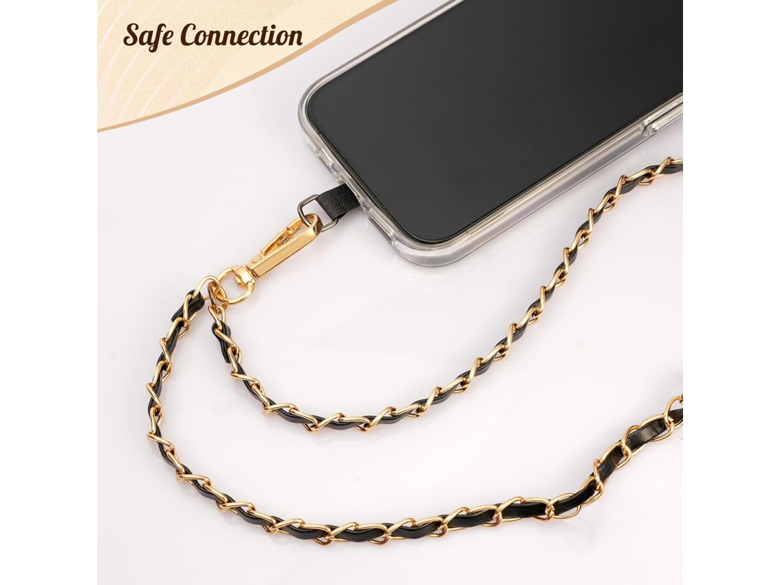 Alça Universal Para Celular, Corrente Metálica Antifurto Transversal Para Celular, Colar Para Celular Feminino.