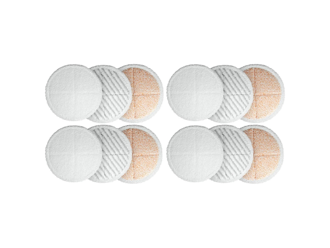 Kit Com 12 Almofadas De Substituição Para Limpeza De Esfregões Spinwave 2039a 2124