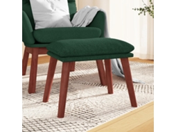 Vidaxl Apoio De Pés 45x29,5x35 Cm Tecido Verde-escuro